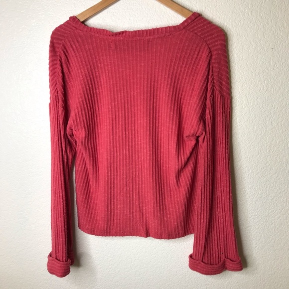 Code X Mode Long Sleeved Brushed Knit Boyfriend Cardigan Pink /Red Small NEW - Picture 5 of 7